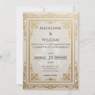 Luxury Elegant Gold Wedding Invitation