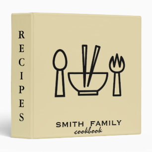Luxury elegant Kitchen Utensil recipes Binder