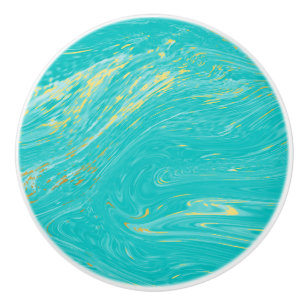 Luxury elegant Marble gold Blue modern design Ceramic Knob