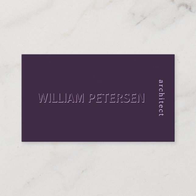 Luxury elegant matte purple plum professional business card (Front)