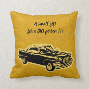 Luxury Elegant Modern Black Gold Car Throw Pillow