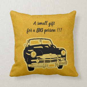 Luxury Elegant Modern Black Gold Car Throw Pillow