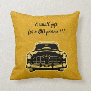 Luxury Elegant Modern Black Gold Car Throw Pillow