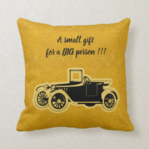 Luxury Elegant Modern Black Gold Car Throw Pillow