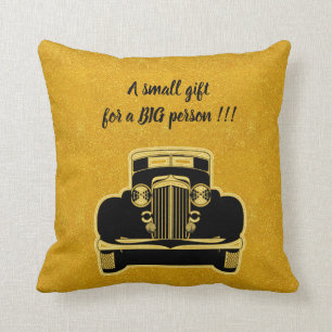 Luxury Elegant Modern Black Gold Car Throw Pillow