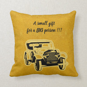 Luxury Elegant Modern Black Gold Car Throw Pillow