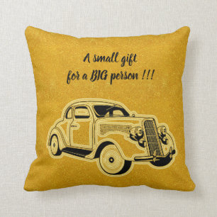 Luxury Elegant Modern Black Gold Car Throw Pillow