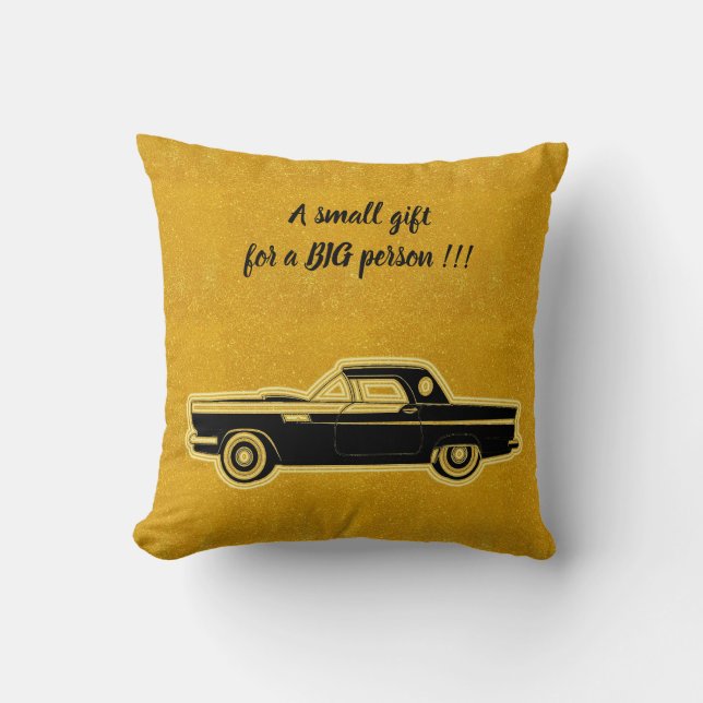 Luxury Elegant Modern Black Gold Car Throw Pillow (Front)
