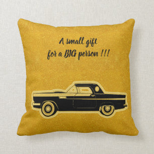 Luxury Elegant Modern Black Gold Car Throw Pillow