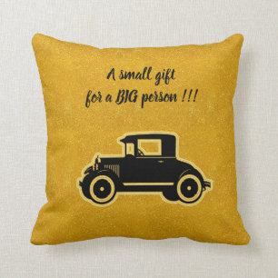 Luxury Elegant Modern Black Gold Car Throw Pillow