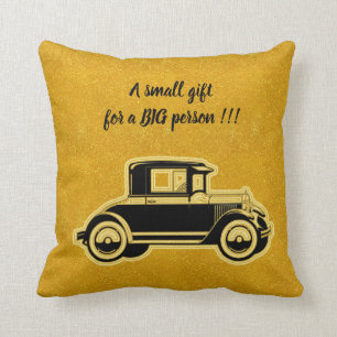Luxury Elegant Modern Black Gold Car Throw Pillow