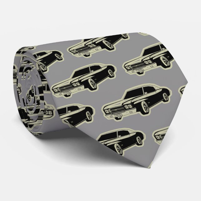 Luxury Elegant Modern Black Gold Car Tie (Rolled)