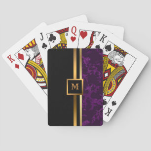 Luxury Elegant Modern Black Gold Marble Playing Cards
