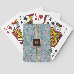 Luxury Elegant Modern Black Gold Marble Playing Cards