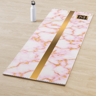 Luxury Elegant Modern Black Gold Marble Yoga Mat