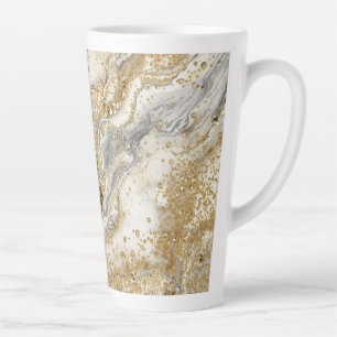 Luxury, Elegant, Modern Gold Grey Pattern Latte Mug