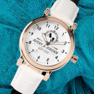 Luxury Elegant Monogram with Initials white Watch