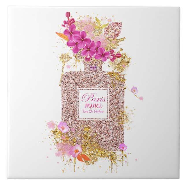 Luxury Elegant Perfume  Ceramic Tile (Front)