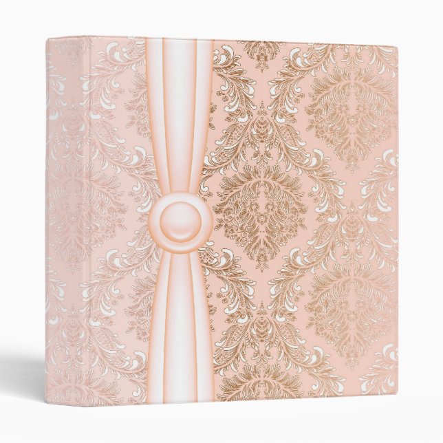 Luxury Elegant Pink Damask Binder (Front/Spine)