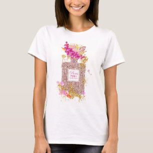 Luxury Elegant Pink Glitter Perfume 1   T-Shirt