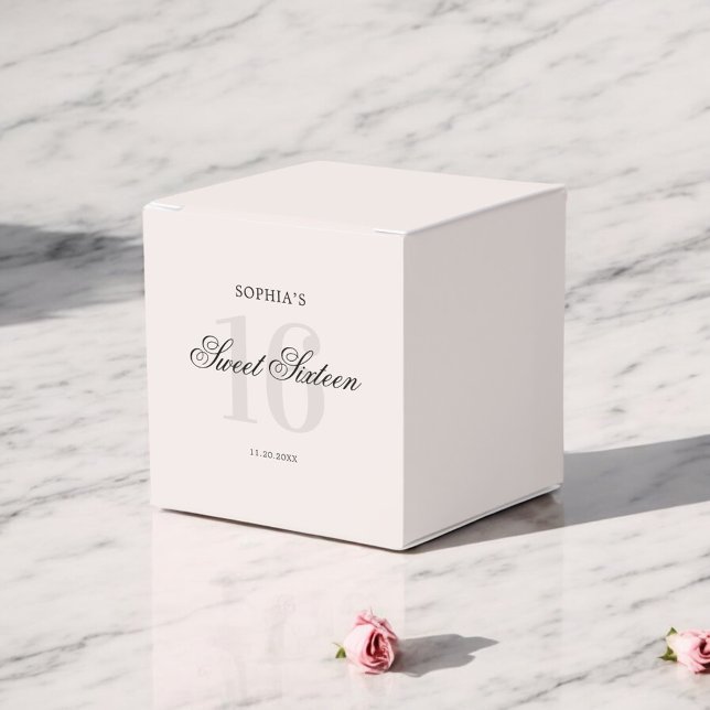 Luxury Elegant Pink Sweet 16 Favor Box (Creator Uploaded)