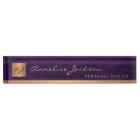 Luxury elegant purple leather gold monogrammed