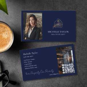 Luxury Elegant Real Estate Realtor Photo Gold Business Card