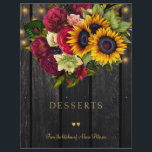 Luxury elegant rustic gold script cookbook divider<br><div class="desc">Collect all your friends' recipes in a personalized cookbook binder for the bride! A classy elegant faux gold typography script on a dark brown barn wood with an elegant rustic style sunflowers and roses bouquet, string lights, and two golden hearts making a classy personalized family recipe book binder custom card...</div>
