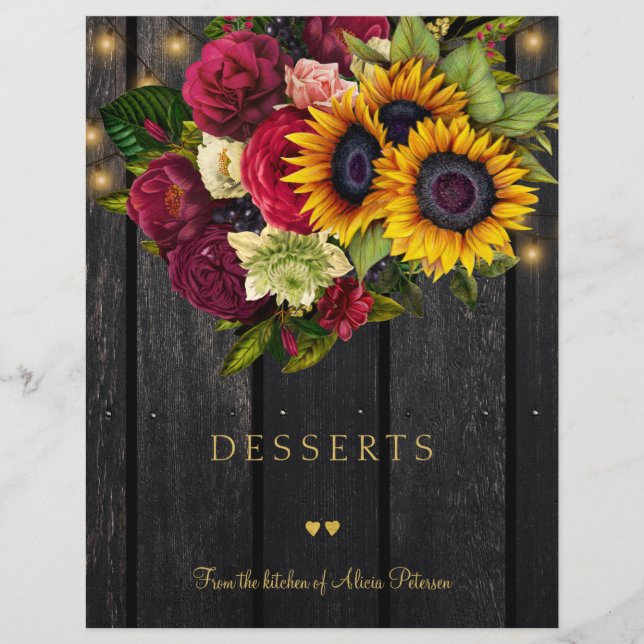 Luxury elegant rustic gold script cookbook divider (Front)