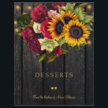 Luxury elegant rustic gold script cookbook divider<br><div class="desc">Collect all your old family recipes in a personalized cookbook binder! A classy elegant faux gold typography script on a dark brown barn wood with an elegant rustic style sunflowers and roses bouquet, string lights and two golden hearts making a classy personalized family recipe book binder custom card divider. It...</div>