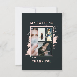 Luxury Elegant Thank You Graduation Birthday Card