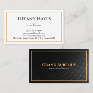 Luxury Elegant Timeles Monochrome Modern Texture Business Card