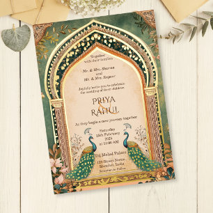 Luxury Elegant Vintage Gold Peacock Indian Wedding