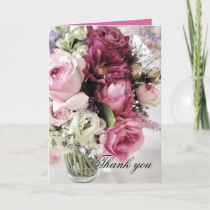 Luxury Elegant Wedding Bouquet Thank you card