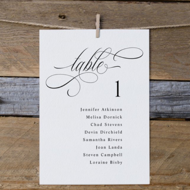 Luxury Elegant Wedding Seating Chart Sign Cards (Elegant calligraphy wedding seating chart card in old money style)
