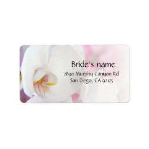 Luxury Elegant White Orchid Address label