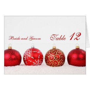 Luxury Elegant Winter Holiday Table number card