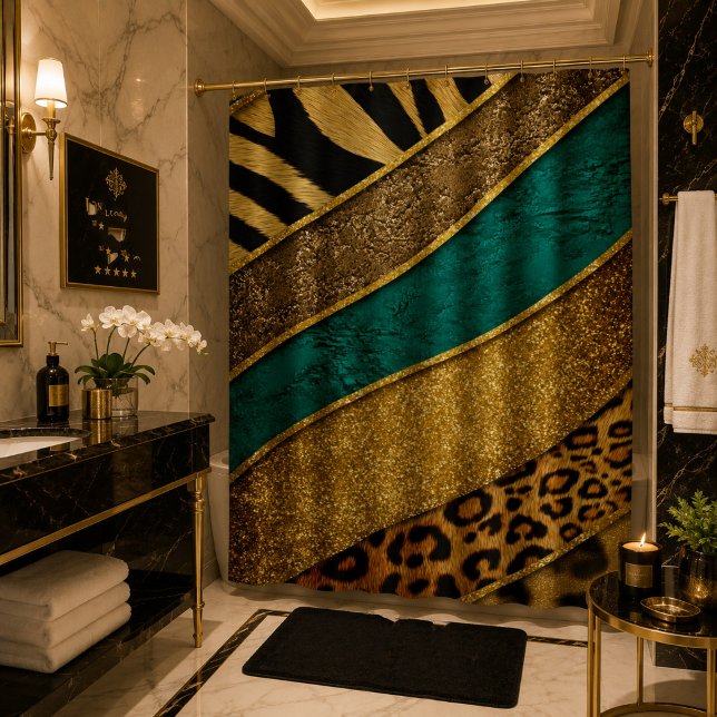 Luxury Emerald & Gold Safari Leopard Zebra Glitter (Creator Uploaded)