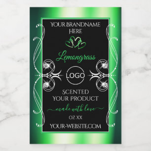 Luxury Emerald Green Black Product Label with Logo