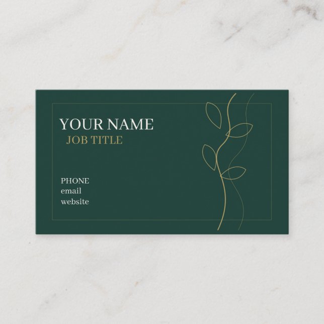 Luxury Emerald Green Business Card Template (Front)