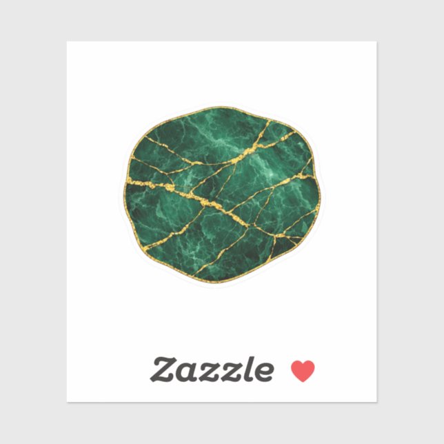 Luxury Emerald Green Marble and Gold Sticker Moder (Sheet)