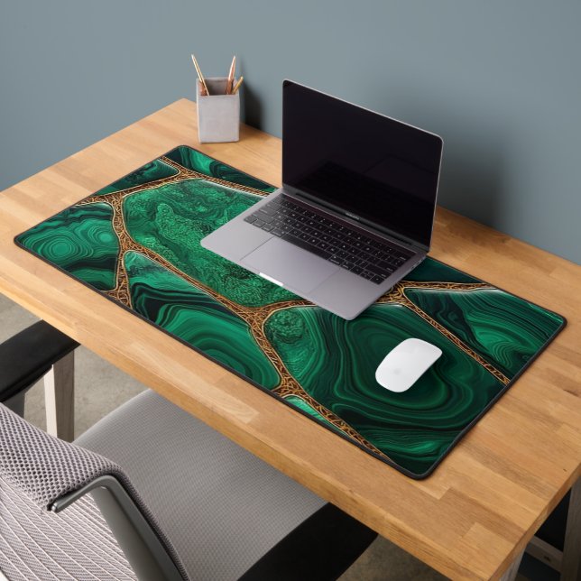 Luxury Emerald Malachite Green Marble Abstract (Bureau 2)