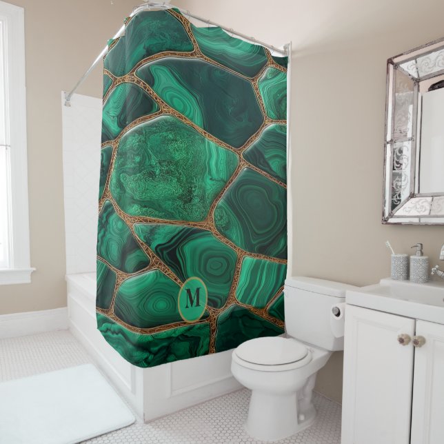 Luxury Emerald Malachite Green Marble Abstract (In Situ)