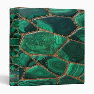 Luxury Emerald Malachite Green Marble Abstract Binder