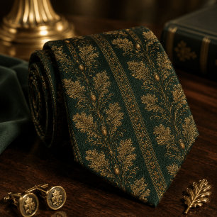 Luxury Emerald Oak Leaf Tie