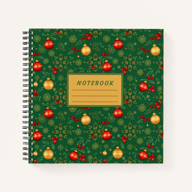 Luxury Emerald Square Holiday Journal (Front)