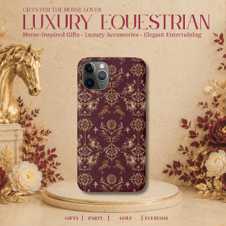Luxury Equestrian Horse Print Personalized iPhone 11 Pro Case