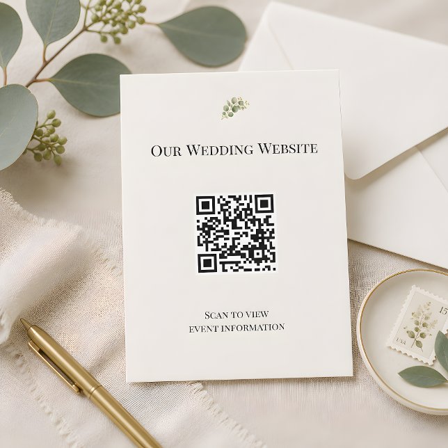 Luxury Eucalyptus Greenery Website QR Card (Wedding website QR code, message me if you need help with this.)
