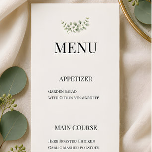 Luxury Eucalyptus Greenery Wedding Menu