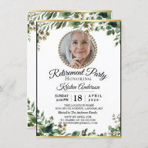 Luxury Eucalyptus Retirement Party Invitation